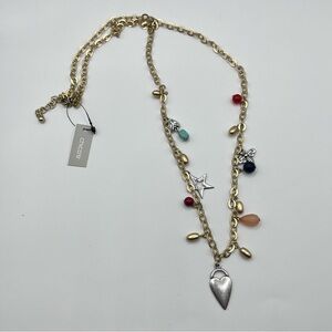 Chico's Gold Necklace with Colorful Charms